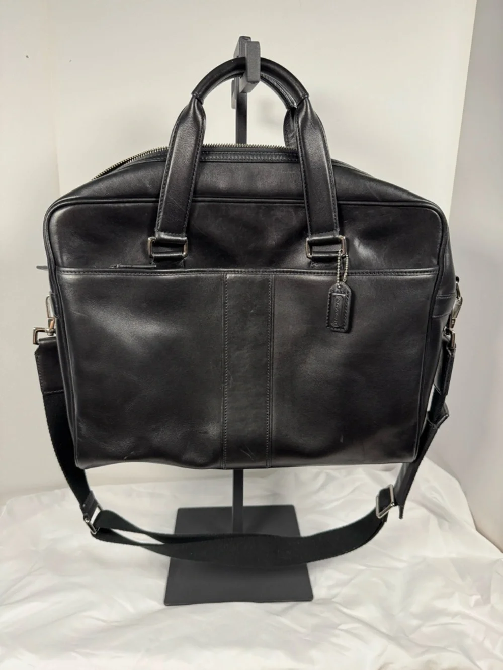 Coach VIntage Black Leather Briefcase/Work Bag